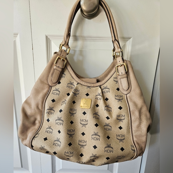 MCM Visetos Beige and Tan Women's Hobo - Picture 1 of 13